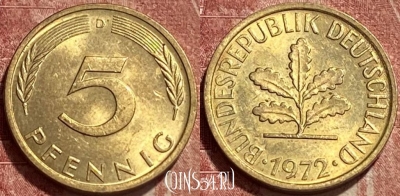 Германия 5 пфеннигов 1972 D, KM# 107, 402q-115