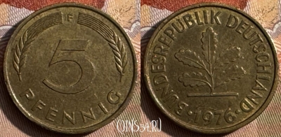 Германия 5 пфеннигов 1976 F, KM# 107, 430s-013