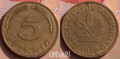 Германия 5 пфеннигов 1977 года F, KM# 107, 449-107