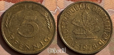 Германия 5 пфеннигов 1978 F, KM# 107, 388s-138