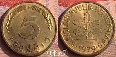 Германия 5 пфеннигов 1979 года F, KM# 107, 448-048