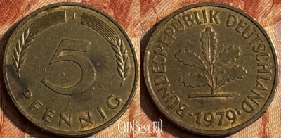 Германия 5 пфеннигов 1979 J, KM# 107, 149s-080