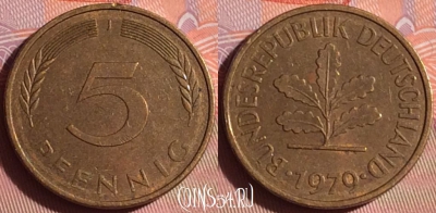Германия 5 пфеннигов 1979 года J, KM# 107, 337i-144