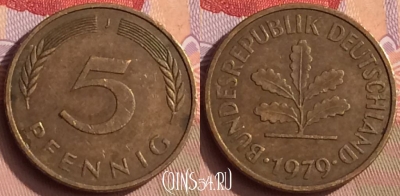 Германия 5 пфеннигов 1979 года J, KM# 107, 447-141