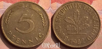 Германия 5 пфеннигов 1982 года F, KM# 107, 429-032