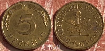 Германия 5 пфеннигов 1983 года F, KM# 107, 475r-025
