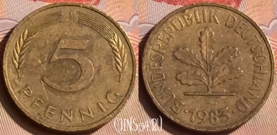 Германия 5 пфеннигов 1983 года J, KM# 107, 447-046