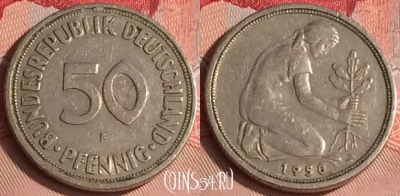 Германия 50 пфеннигов 1950 года F, KM# 109, 310o-074