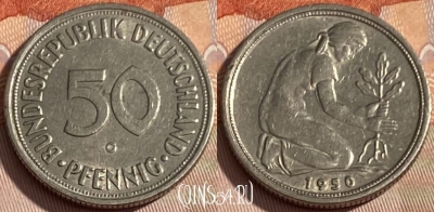 Германия 50 пфеннигов 1950 G, KM# 109, 296q-093