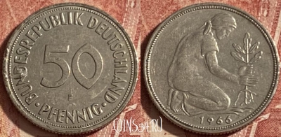 Германия 50 пфеннигов 1966 F, KM# 109, 087q-106