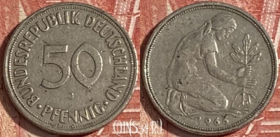Германия 50 пфеннигов 1966 J, KM# 109, 200r-048