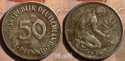 Германия 50 пфеннигов 1969 G, KM# 109, 401s-122