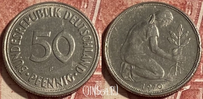 Германия 50 пфеннигов 1970 F, KM# 109, 057p-041