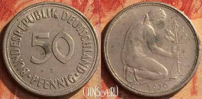 Германия 50 пфеннигов 1970 года F, KM# 109, 166o-099