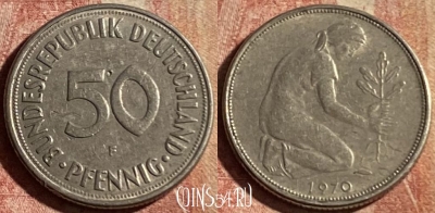 Германия 50 пфеннигов 1970 года F, KM# 109, 183p-115