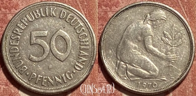 Германия 50 пфеннигов 1970 года F, KM# 109, 388q-057
