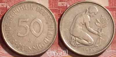 Германия 50 пфеннигов 1971 года J, KM# 109, 141l-007