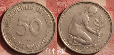 Германия 50 пфеннигов 1972 года D, KM# 109, 070l-069