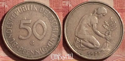 Германия 50 пфеннигов 1972 года G, KM# 109, 333k-023