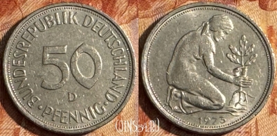 Германия 50 пфеннигов 1973 D, KM# 109, 154s-034 ♛