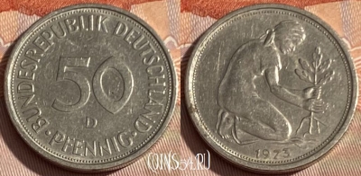 Германия 50 пфеннигов 1973 D, KM# 109, 294q-082