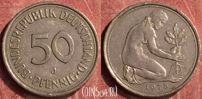 Германия 50 пфеннигов 1975 года J, KM# 109, 410-120