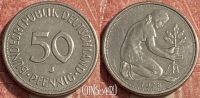 Германия 50 пфеннигов 1978 J, KM# 109, 240q-140