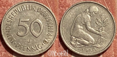 Германия 50 пфеннигов 1980 J, KM# 109, 371q-139