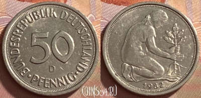 Германия 50 пфеннигов 1982 года D, KM# 109, 214p-081