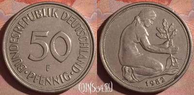 Германия 50 пфеннигов 1982 года F, KM# 109, 052i-200
