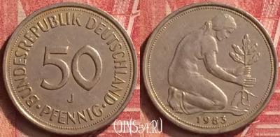 Германия 50 пфеннигов 1983 года J, KM# 109, 212m-122
