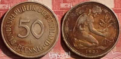 Германия 50 пфеннигов 1983 года J, KM# 109, 240l-143