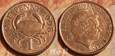 Гернси 1 пенни 1998 года, KM# 89, 462q-169
