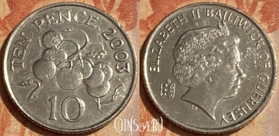 Гернси 10 пенсов 2003 года, KM# 149, 462q-164