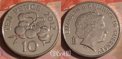 Гернси 10 пенсов 2012 года, KM# 149a, 338-040
