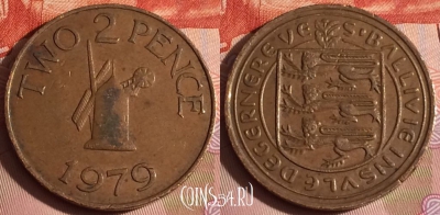 Гернси 2 пенса 1979 года, KM# 28, 333-078