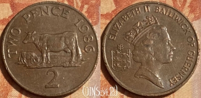 Гернси 2 пенса 1986 года, KM# 41, 462q-161