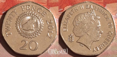 Гернси 20 пенсов 2012 года, KM# 90, 265c-091