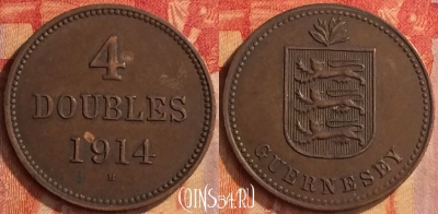 Гернси 4 дубля 1914 года, KM# 13, 161o-020 ♛