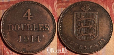 Гернси 4 дубля 1914 года, KM# 13, 167a-130