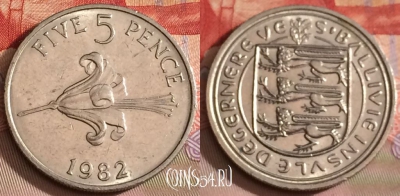 Гернси 5 пенсов 1982 года, KM# 29, 282b-068