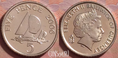 Гернси 5 пенсов 2006 года, KM# 97, UNC, 140k-022