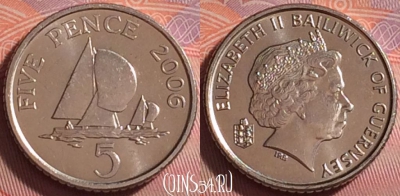 Гернси 5 пенсов 2006 года, KM# 97, UNC, 292j-019