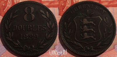 Гернси 8 дублей 1889 года, KM# 7, a142-125