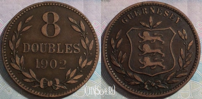 Гернси 8 дублей 1902 года, Эдуард VII, KM# 7, a069-074