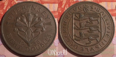 Гернси 8 дублей 1956 года, KM# 16, 172b-069