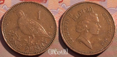Гибралтар 1 пенни 1993 года, KM# 20, 112c-061