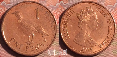 Гибралтар 1 пенни 2013 года, KM# 1099, 227a-003