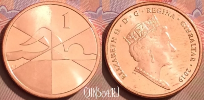 Гибралтар 1 пенни 2019 года, UNC, 088l-078