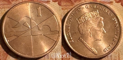 Гибралтар 1 пенни 2019 года, UNC, 503s-119